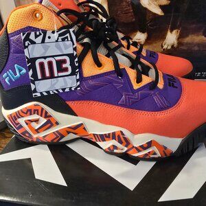 Fila MB Shoes Orange Purple Black Basketball Sneakers 1BM01742-852 Mens Sz 12